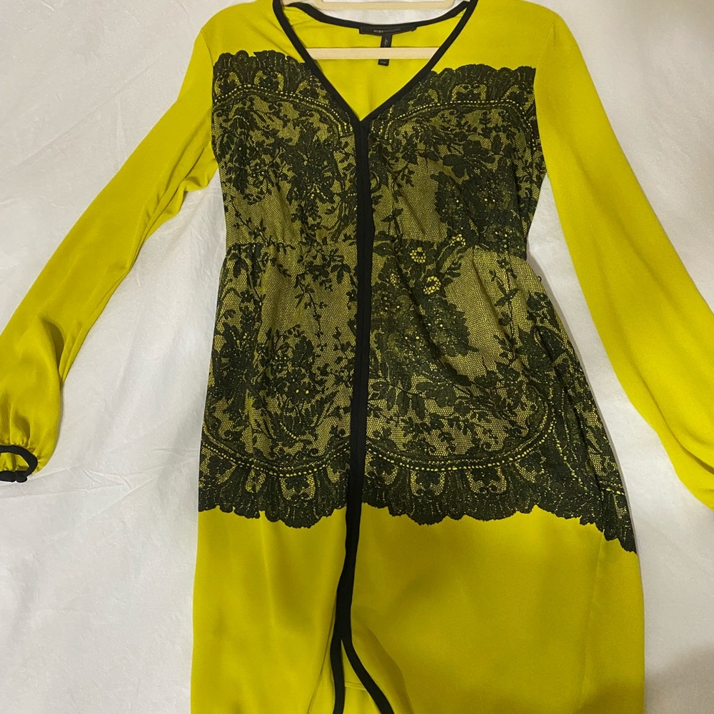 BCBGMaxazria Green and Black Dress